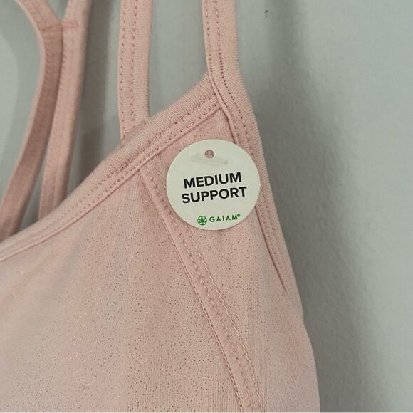 Gaiam Womens Iris Medium Support Strappy Sports Bra Pink size XS - Picture 2 of 4